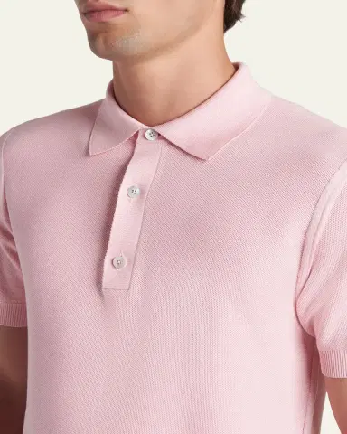 Tom Ford Men's Classic-Fit Cotton Pique Polo Shirt | Thumbnail 9 Tom Ford Men's Classic-Fit Cotton Pique Polo Shirt | Thumbnail 9