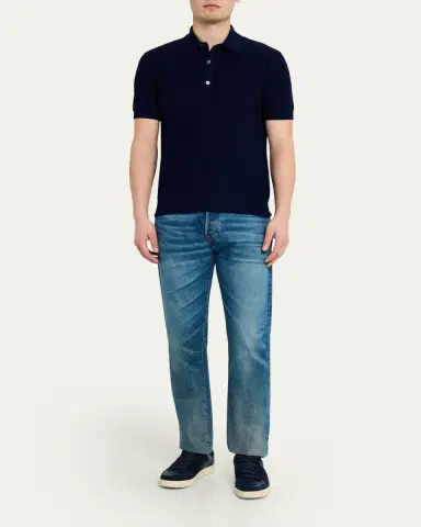 Tom Ford Men's Classic-Fit Cotton Pique Polo Shirt | Thumbnail 10 Tom Ford Men's Classic-Fit Cotton Pique Polo Shirt | Thumbnail 10