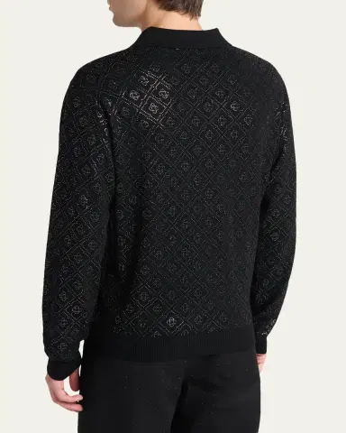 CASABLANCA Men's Hot Fix Monogram ong-Sleeve Shirt | Thumbnail 3 CASABLANCA Men's Hot Fix Monogram ong-Sleeve Shirt | Thumbnail 3