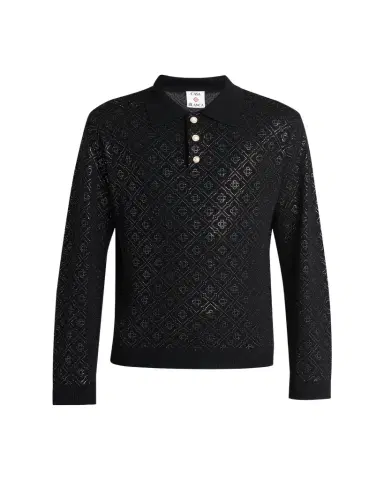 CASABLANCA Men's Hot Fix Monogram ong-Sleeve Shirt | Thumbnail 1 CASABLANCA Men's Hot Fix Monogram ong-Sleeve Shirt | Thumbnail 1