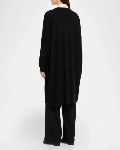 Eskandar Cashmere Wide V Neck Cardigan - 3/4 Length | Thumbnail 12 Eskandar Cashmere Wide V Neck Cardigan - 3/4 Length | Thumbnail 12