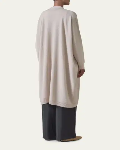 Eskandar Cashmere Wide V Neck Cardigan - 3/4 Length | Thumbnail 8 Eskandar Cashmere Wide V Neck Cardigan - 3/4 Length | Thumbnail 8