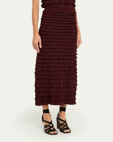 Ulla Johnson Mimi Ruffled Midi Skirt | Thumbnail 4 Ulla Johnson Mimi Ruffled Midi Skirt | Thumbnail 4