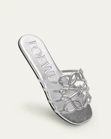 Loewe x Paula's Ibiza Petal Anagram Metallic Leather Slide Sandals | Thumbnail 3 Loewe x Paula's Ibiza Petal Anagram Metallic Leather Slide Sandals | Thumbnail 3