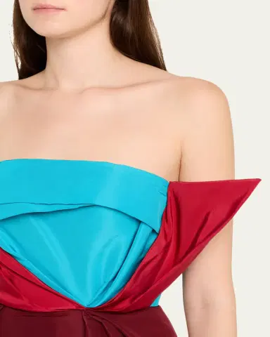 CHRISTOPHER JOHN ROGERS Gathered Colorblock Strapless Maxi Dress | Thumbnail 5 CHRISTOPHER JOHN ROGERS Gathered Colorblock Strapless Maxi Dress | Thumbnail 5