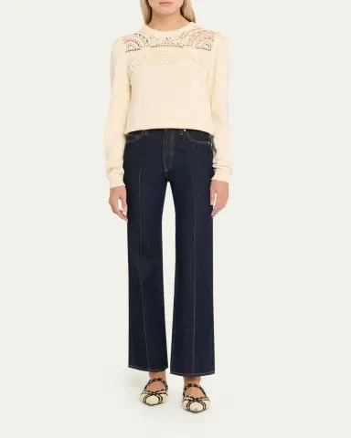 Ulla Johnson Lucette Openwork Crewneck Sweater | Thumbnail 2 Ulla Johnson Lucette Openwork Crewneck Sweater | Thumbnail 2