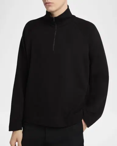 THE ROW Men 's Gallagher Cotton and Cashmere Funnel-Neck Sweater | Thumbnail 3 THE ROW Men 's Gallagher Cotton and Cashmere Funnel-Neck Sweater | Thumbnail 3