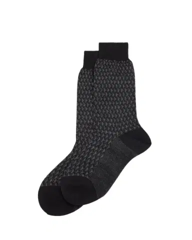 Bresciani Men's Cotton-Stretch Geometric Mid-Calf Socks | Thumbnail 1 Bresciani Men's Cotton-Stretch Geometric Mid-Calf Socks | Thumbnail 1