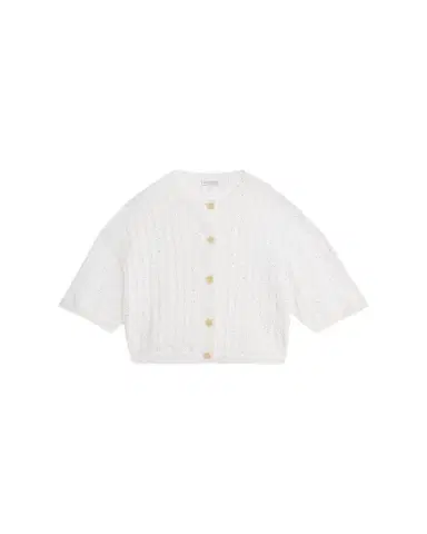 Brunello Cucinelli Linen Pailette Charming Cable-Knit Cardigan | Thumbnail 1 Brunello Cucinelli Linen Pailette Charming Cable-Knit Cardigan | Thumbnail 1