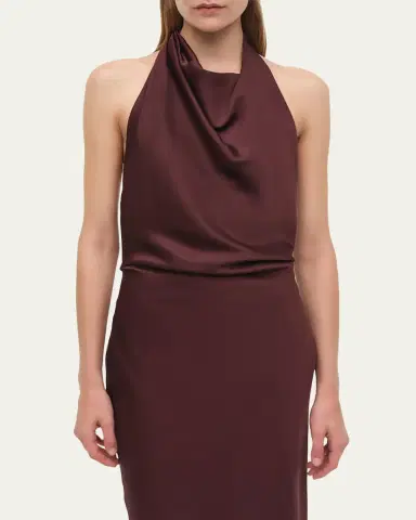 Simkhai Reannon Draped Satin Gown | Thumbnail 9 Simkhai Reannon Draped Satin Gown | Thumbnail 9
