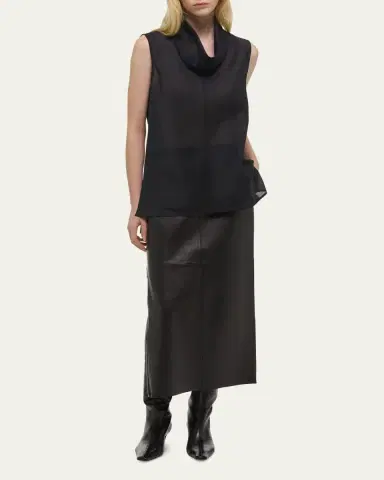 Helmut Lang Organza Cowl-Neck Shell Top | Thumbnail 2 Helmut Lang Organza Cowl-Neck Shell Top | Thumbnail 2