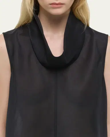 Helmut Lang Organza Cowl-Neck Shell Top | Thumbnail 5 Helmut Lang Organza Cowl-Neck Shell Top | Thumbnail 5