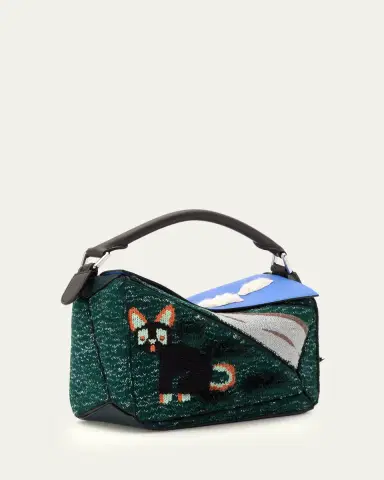 Loewe x Louis Wain Puzzle Futurist Cats Knit Top-Handle Bag | Thumbnail 3 Loewe x Louis Wain Puzzle Futurist Cats Knit Top-Handle Bag | Thumbnail 3