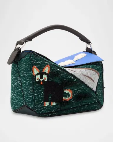 Loewe x Louis Wain Puzzle Futurist Cats Knit Top-Handle Bag | Thumbnail 7 Loewe x Louis Wain Puzzle Futurist Cats Knit Top-Handle Bag | Thumbnail 7
