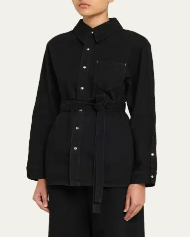 OSSOU Denim Cinch Shirt Jacket | Thumbnail 4 OSSOU Denim Cinch Shirt Jacket | Thumbnail 4