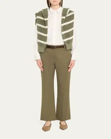 Brunello Cucinelli Monili-Trim Cotton Poplin Button-Down Shirt | Thumbnail 2 Brunello Cucinelli Monili-Trim Cotton Poplin Button-Down Shirt | Thumbnail 2