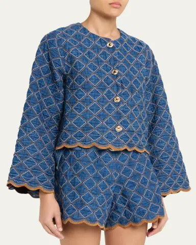 Cara Cara Marvis Quilted Denim Jacket | Thumbnail 4 Cara Cara Marvis Quilted Denim Jacket | Thumbnail 4