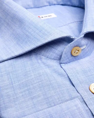 Kiton Men's Cotton Voile Spread Collar Dress Shirt | Thumbnail 2 Kiton Men's Cotton Voile Spread Collar Dress Shirt | Thumbnail 2