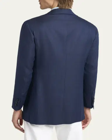 Kiton Men's Micro-Herringbone Single-Breasted Sport Coat | Thumbnail 3 Kiton Men's Micro-Herringbone Single-Breasted Sport Coat | Thumbnail 3