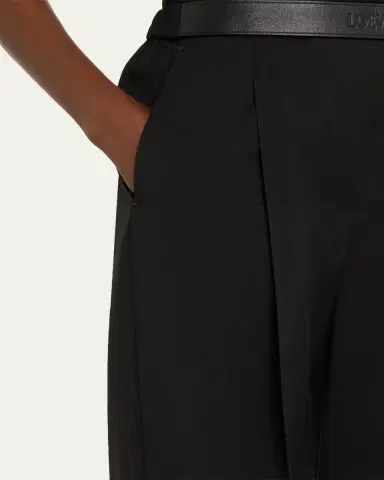 Loewe Leather Logo-Band Straight-Leg Tailored Trousers | Thumbnail 5 Loewe Leather Logo-Band Straight-Leg Tailored Trousers | Thumbnail 5