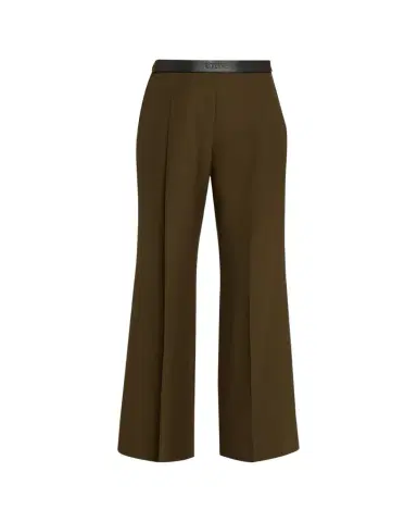 Loewe Leather Logo-Band Straight-Leg Tailored Trousers | Thumbnail 1 Loewe Leather Logo-Band Straight-Leg Tailored Trousers | Thumbnail 1