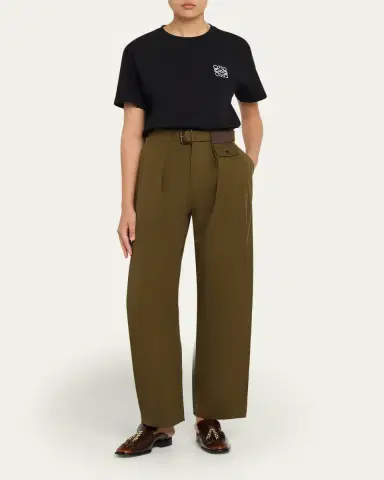 Loewe Cotton and Silk Straight-Leg Trousers | Thumbnail 2 Loewe Cotton and Silk Straight-Leg Trousers | Thumbnail 2