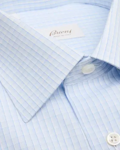 Brioni Men's Cotton Plaid Point Collar Dress Shirt | Thumbnail 2 Brioni Men's Cotton Plaid Point Collar Dress Shirt | Thumbnail 2