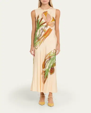 Ulla Johnson Gaea Printed Silk Midi Dress | Thumbnail 2 Ulla Johnson Gaea Printed Silk Midi Dress | Thumbnail 2