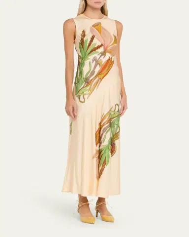 Ulla Johnson Gaea Printed Silk Midi Dress | Thumbnail 4 Ulla Johnson Gaea Printed Silk Midi Dress | Thumbnail 4