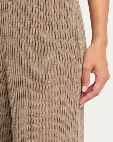 Brunello Cucinelli Metallic Cotton Rib Wide-Leg Pull-On Trousers | Thumbnail 5 Brunello Cucinelli Metallic Cotton Rib Wide-Leg Pull-On Trousers | Thumbnail 5