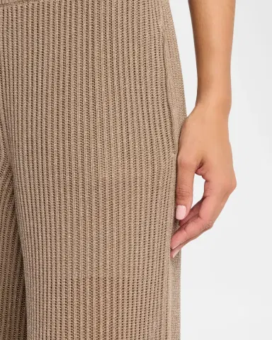Brunello Cucinelli Metallic Cotton Rib Wide-Leg Pull-On Trousers | Thumbnail 9 Brunello Cucinelli Metallic Cotton Rib Wide-Leg Pull-On Trousers | Thumbnail 9