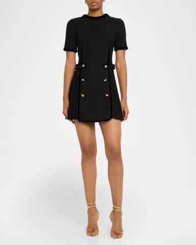 SIMKHAI Doria Short-Sleeve Velvet-Trim Mini Dress | Thumbnail 6 SIMKHAI Doria Short-Sleeve Velvet-Trim Mini Dress | Thumbnail 6