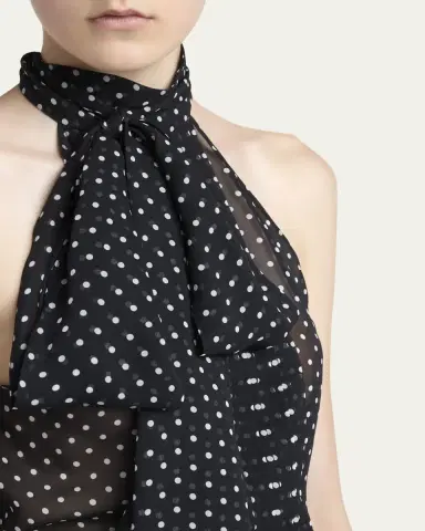 Tom Ford Polka-Dot Chiffon Neck-Tie Sleeveless Blouse | Thumbnail 5 Tom Ford Polka-Dot Chiffon Neck-Tie Sleeveless Blouse | Thumbnail 5