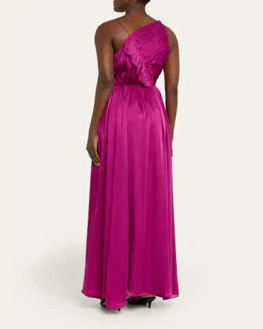 Ulla Johnson Aisha Asymmetric Silk Chiffon Gown | Thumbnail 3 Ulla Johnson Aisha Asymmetric Silk Chiffon Gown | Thumbnail 3