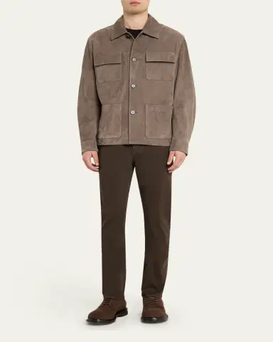 Frame Men's Taupe Suede Chore Coat | Thumbnail 2 Frame Men's Taupe Suede Chore Coat | Thumbnail 2