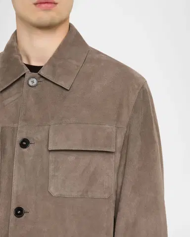 Frame Men's Taupe Suede Chore Coat | Thumbnail 9 Frame Men's Taupe Suede Chore Coat | Thumbnail 9