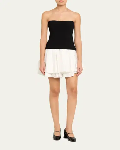 Simkhai Isabelle Strapless Drop-Waist Mini Dress | Thumbnail 2 Simkhai Isabelle Strapless Drop-Waist Mini Dress | Thumbnail 2