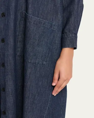Eskandar Angle To Front Side Seam Shirt Dress With Collar | Thumbnail 5 Eskandar Angle To Front Side Seam Shirt Dress With Collar | Thumbnail 5