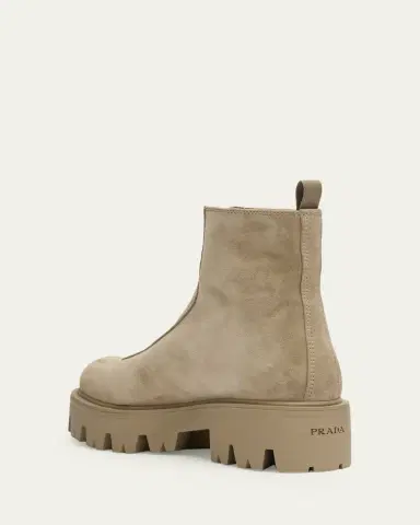 Prada Stride Suede Zip Ankle Booties | Thumbnail 2 Prada Stride Suede Zip Ankle Booties | Thumbnail 2