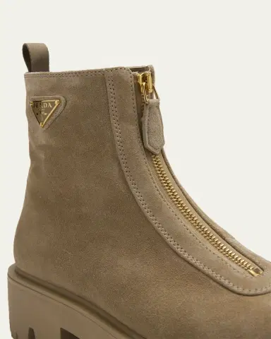 Prada Stride Suede Zip Ankle Booties | Thumbnail 3 Prada Stride Suede Zip Ankle Booties | Thumbnail 3
