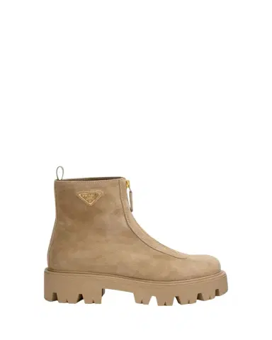 Prada Stride Suede Zip Ankle Booties | Thumbnail 1 Prada Stride Suede Zip Ankle Booties | Thumbnail 1
