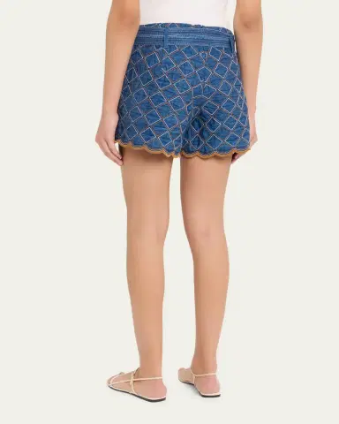 Cara Cara Violet Quilted Denim Shorts | Thumbnail 3 Cara Cara Violet Quilted Denim Shorts | Thumbnail 3