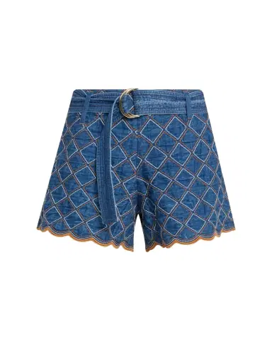Cara Cara Violet Quilted Denim Shorts | Thumbnail 1 Cara Cara Violet Quilted Denim Shorts | Thumbnail 1