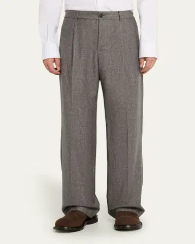 FRAME Men's Wide-Leg Flannel Trousers | Thumbnail 4 FRAME Men's Wide-Leg Flannel Trousers | Thumbnail 4