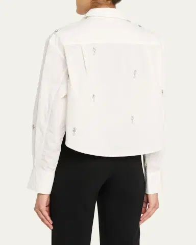 SIMKHAI Renata Embellished Cropped Shirt | Thumbnail 3 SIMKHAI Renata Embellished Cropped Shirt | Thumbnail 3