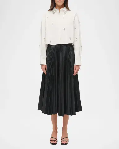 SIMKHAI Renata Embellished Cropped Shirt | Thumbnail 6 SIMKHAI Renata Embellished Cropped Shirt | Thumbnail 6