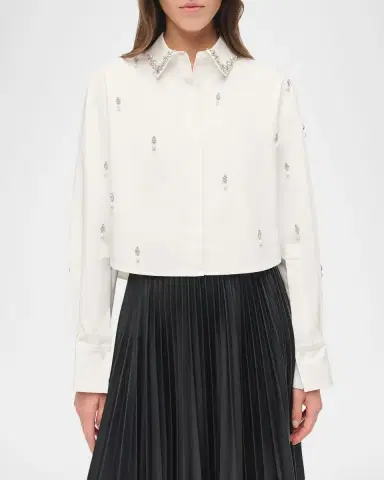 SIMKHAI Renata Embellished Cropped Shirt | Thumbnail 8 SIMKHAI Renata Embellished Cropped Shirt | Thumbnail 8