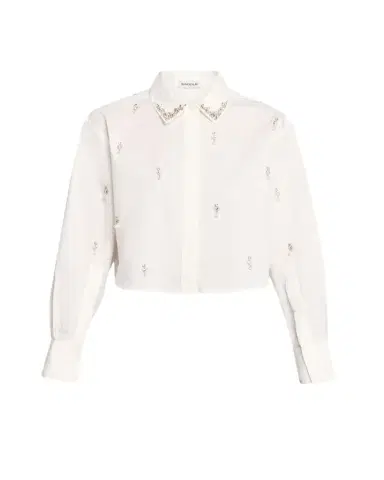 SIMKHAI Renata Embellished Cropped Shirt | Thumbnail 1 SIMKHAI Renata Embellished Cropped Shirt | Thumbnail 1