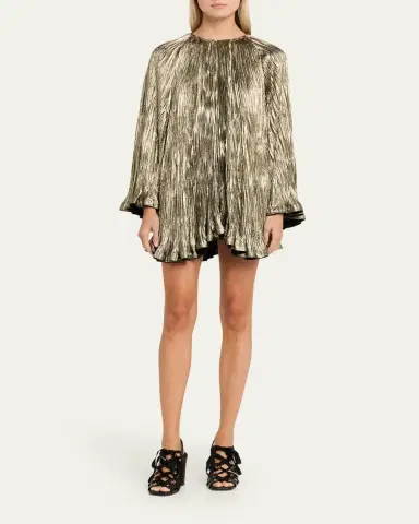 Ulla Johnson Claire Pleated Long-Sleeve Mini Dress | Thumbnail 2 Ulla Johnson Claire Pleated Long-Sleeve Mini Dress | Thumbnail 2