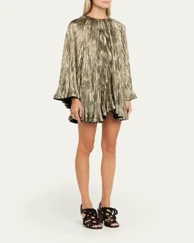 Ulla Johnson Claire Pleated Long-Sleeve Mini Dress | Thumbnail 4 Ulla Johnson Claire Pleated Long-Sleeve Mini Dress | Thumbnail 4
